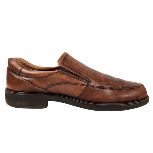 Ecco Holton Apron Toe Slip On Brown Leather Loafers Mens Size 10 to 10.5 EU 44 - Picture 5 of 14